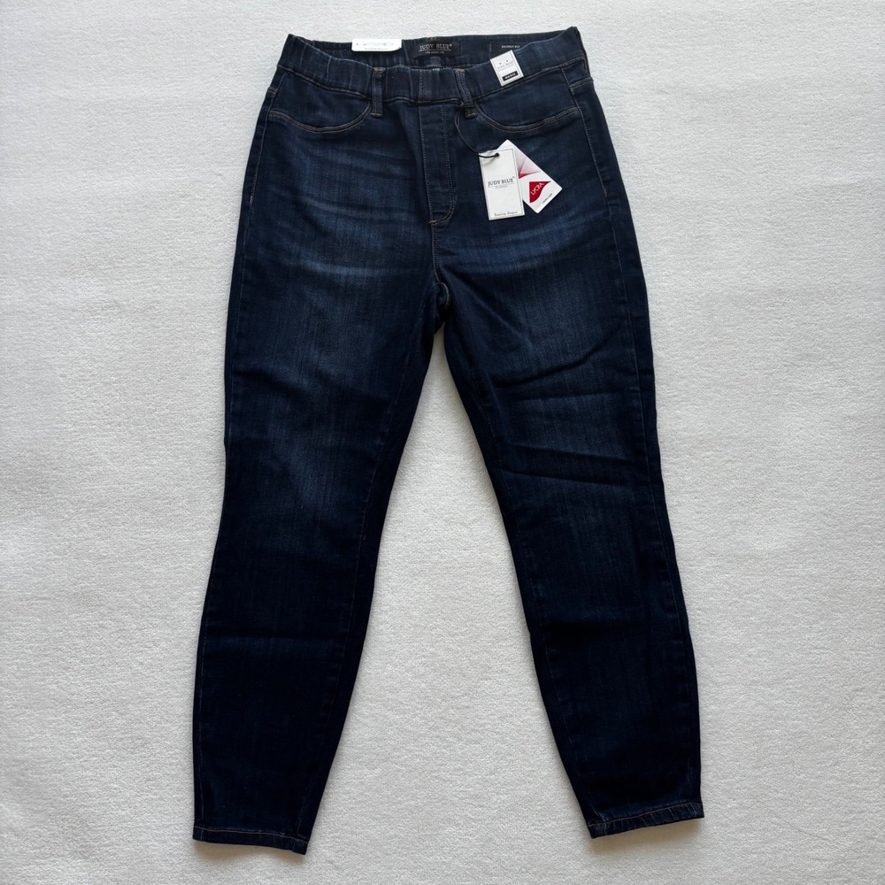 NWT Judy Blue Skinny Jeans Women 14W Dark Blue Mid Rise Pull On JB8846